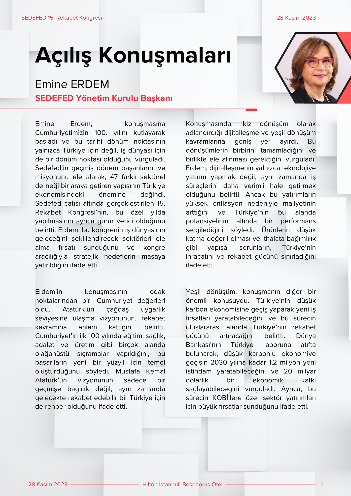 15. Rekabet Kongresi Rapor Kapak