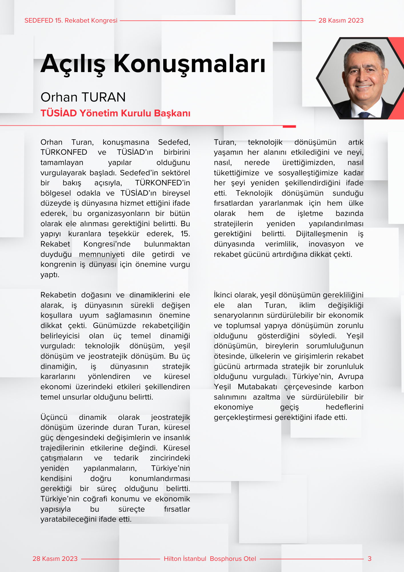 15. Rekabet Kongresi İçerik