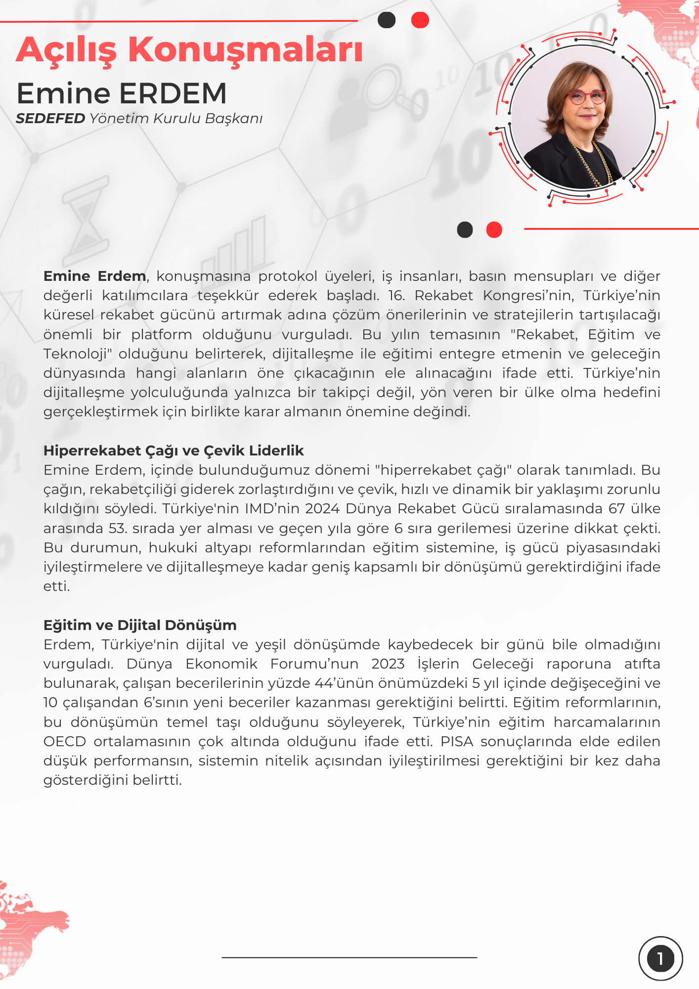 16. Rekabet Kongresi Açılış Konuşması